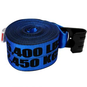 4"x30' Winch Strap with Flat Hook - Standard Blue